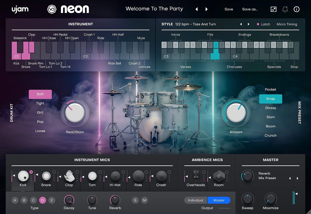 UJAM Neon Drum Machine Plug-In (Digital Download)
