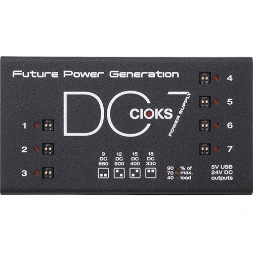 Cioks DC7 7 outlets in 7 isolated DC, 5v USB and 24V DC Aux Out with 2A max