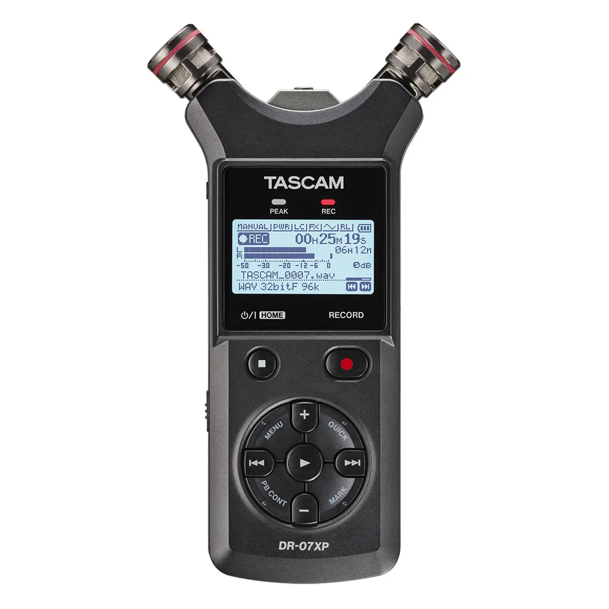 TASCAM DR-07XP 2-Channel 32-Bit Float Handheld Recorder With USB-C Interface and Adjustable Mics TASCAM