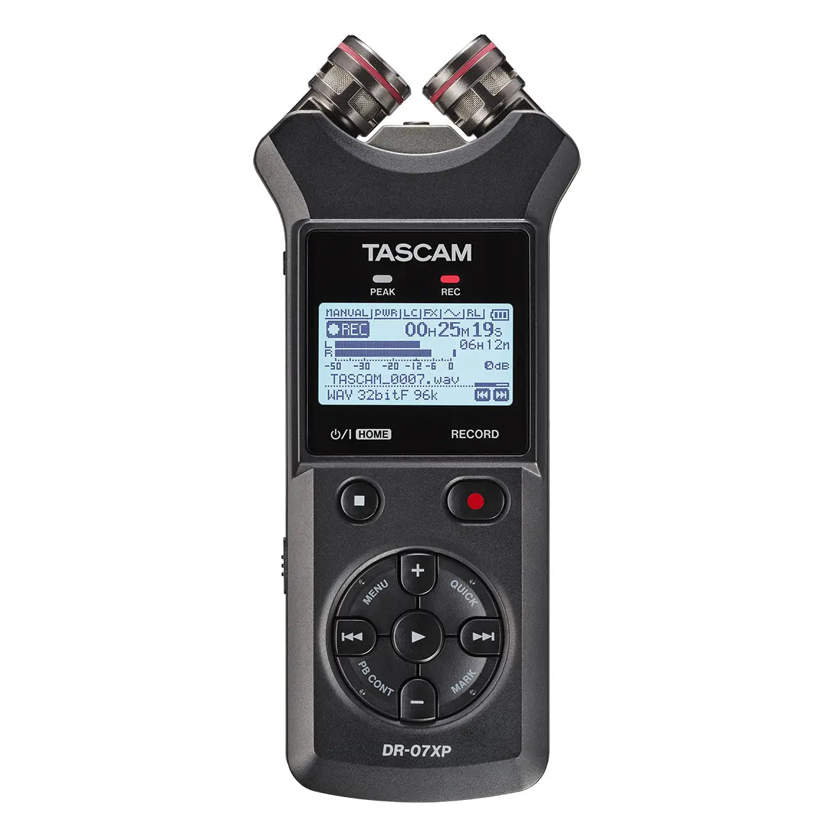 TASCAM DR-07XP 2-Channel 32-Bit Float Handheld Recorder With USB-C Interface and Adjustable Mics TASCAM