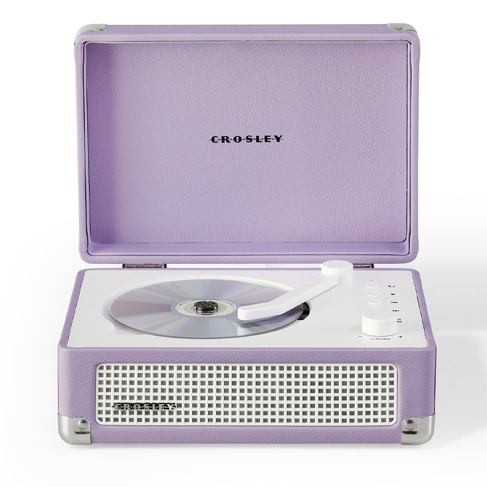 Crosley Cruiser Portable Retro CD Player with Stereo Bluetooth Speakers, FM Radio - Lavender