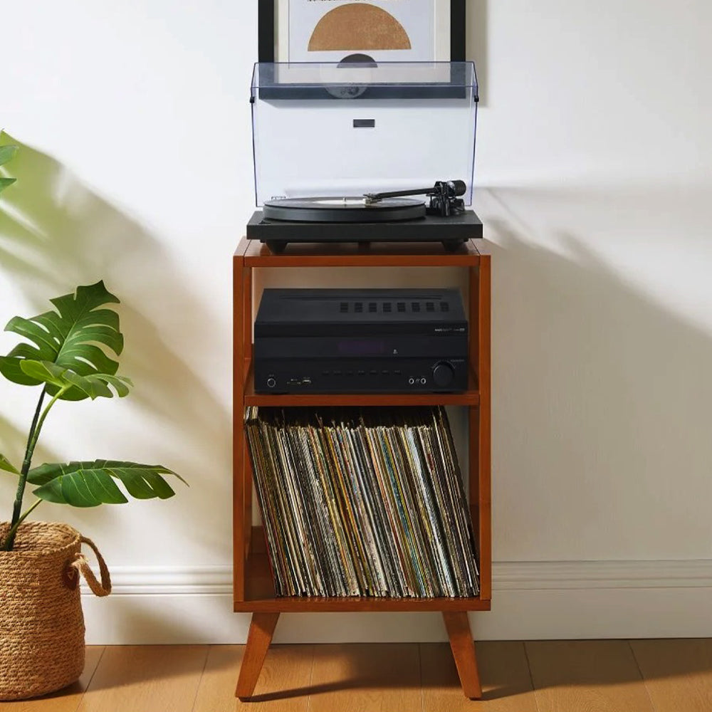 Crosley Asheville Small Record Player Stand -  Walnut