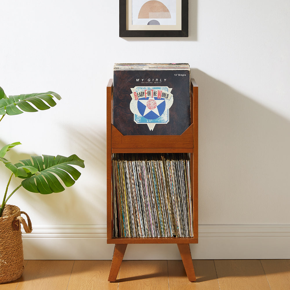 Crosley Asheville Small Record Player Stand -  Walnut
