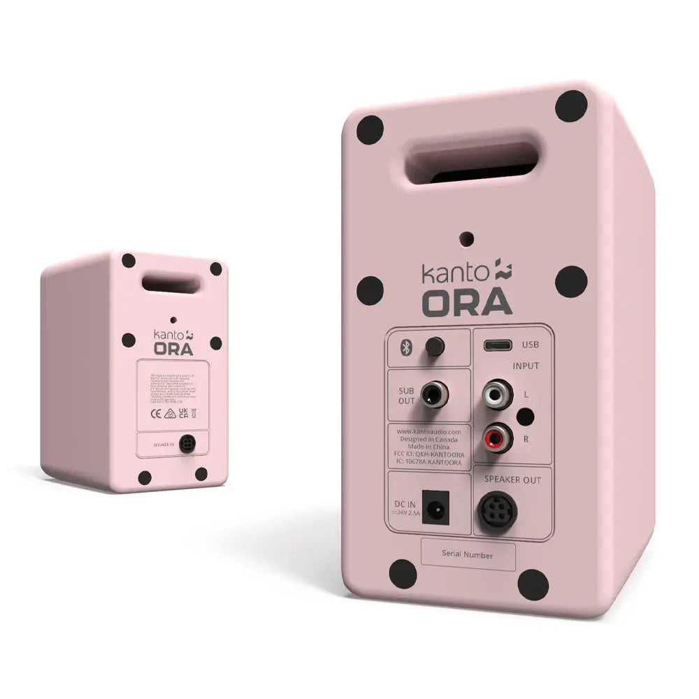 Kanto ORA 100W Powered Reference Desktop Computer Speakers with Bluetooth 5.0 Pink