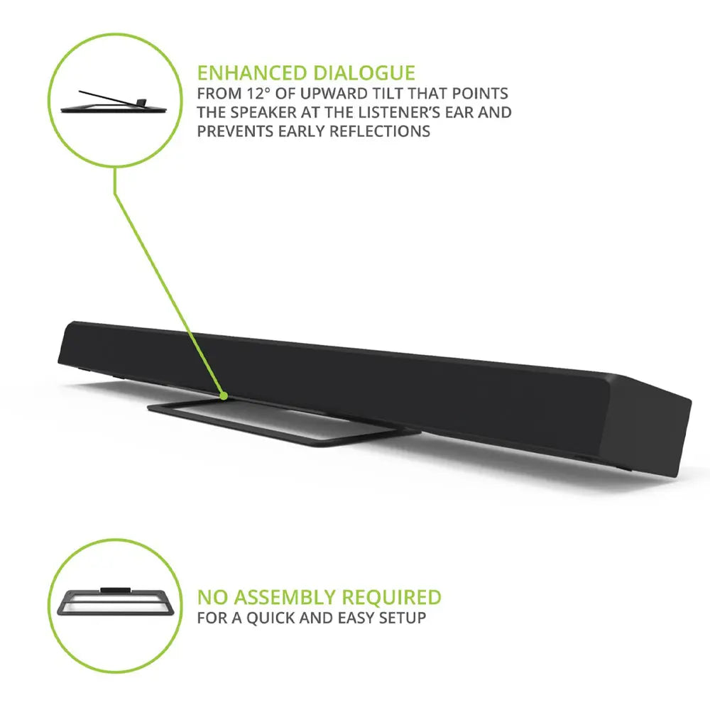 Kanto S10 Low-Profile Angled Sound Bar and Center Channel Speaker Stand for Home Theater Kanto