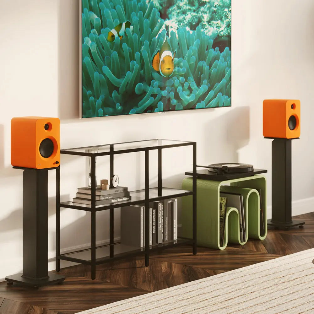 Kanto SX30W 30" Tall Fillable Speaker Stands with Isolation Feet - Pair, White Kanto