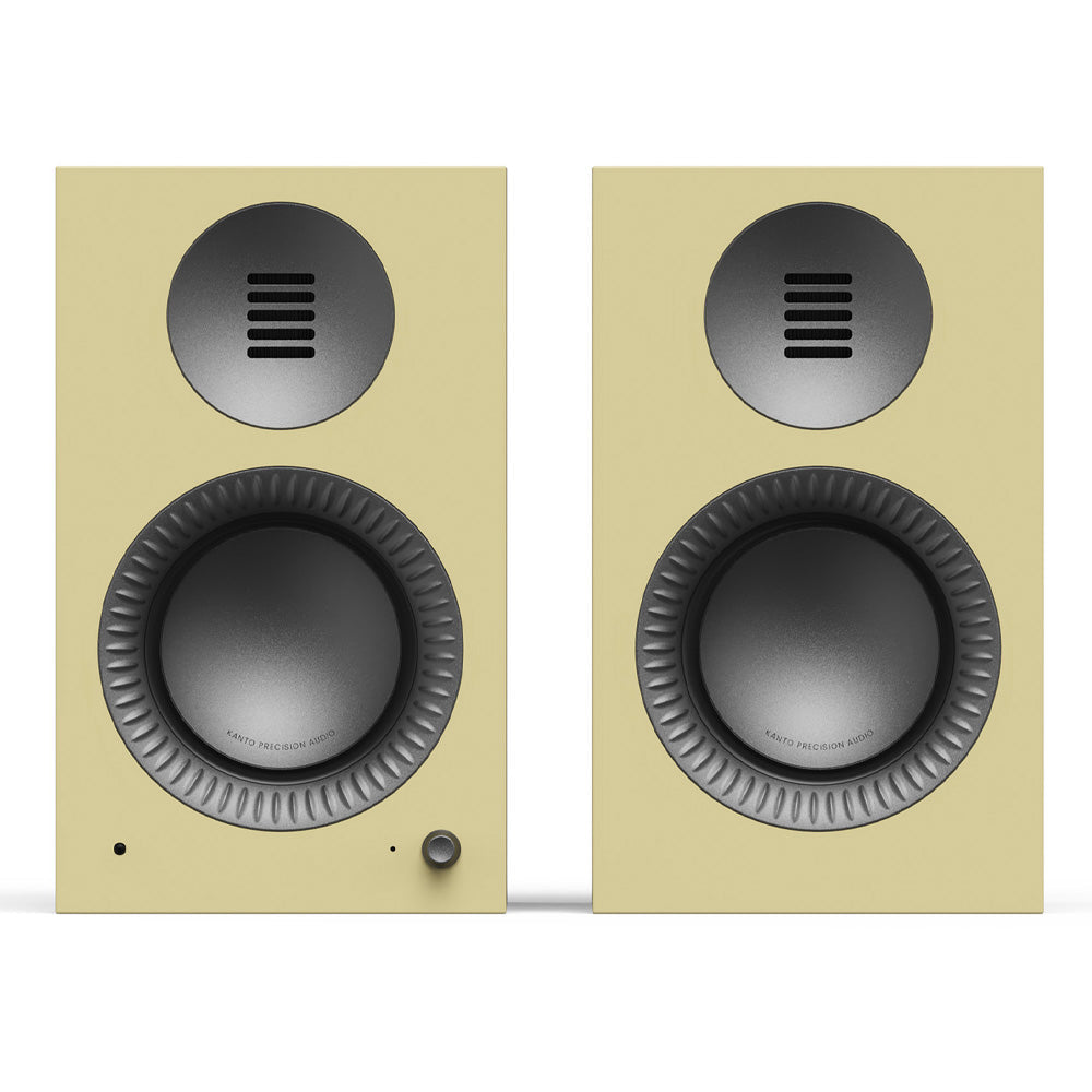 Kanto TUK (2nd Gen) 260W Premium Powered Speaker System with Bluetooth 5.4, Dual RCA and USB-C Inputs - Gloss Butter w/ Gunmetal