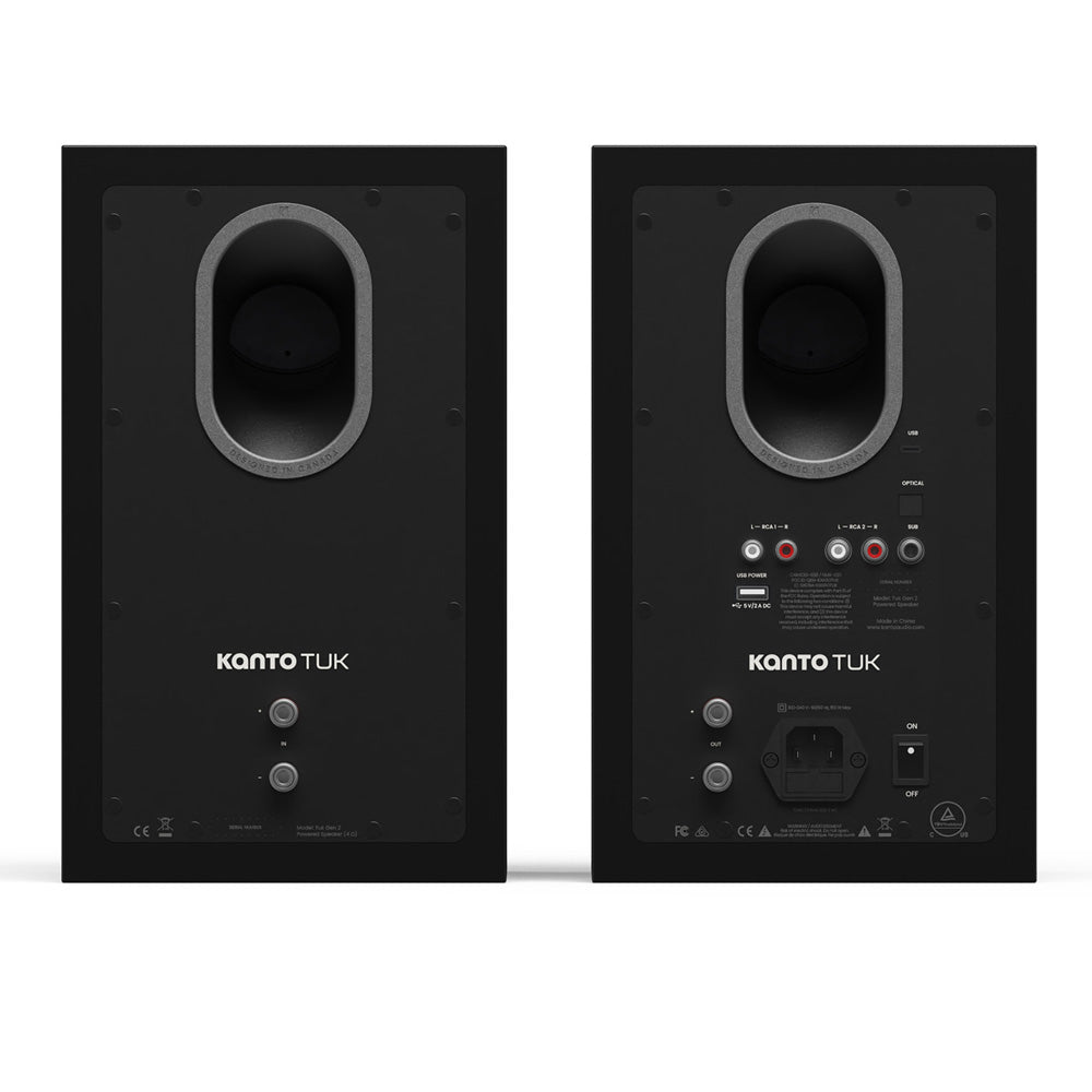 Kanto TUK (2nd Gen) Passive Speaker System with Air Motion Transformer (AMT) Tweeter and 5.25" Aluminium Concave Woofer, Matte Black w/ Gunmetal