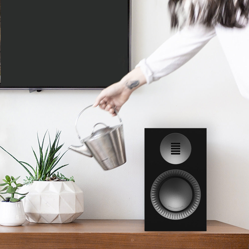 Kanto TUK (2nd Gen) Grand Passive Speaker System with Air Motion Transformer (AMT) Tweeter and 6" Aluminium Concave Woofer, Matte Black w/ Gunmetal