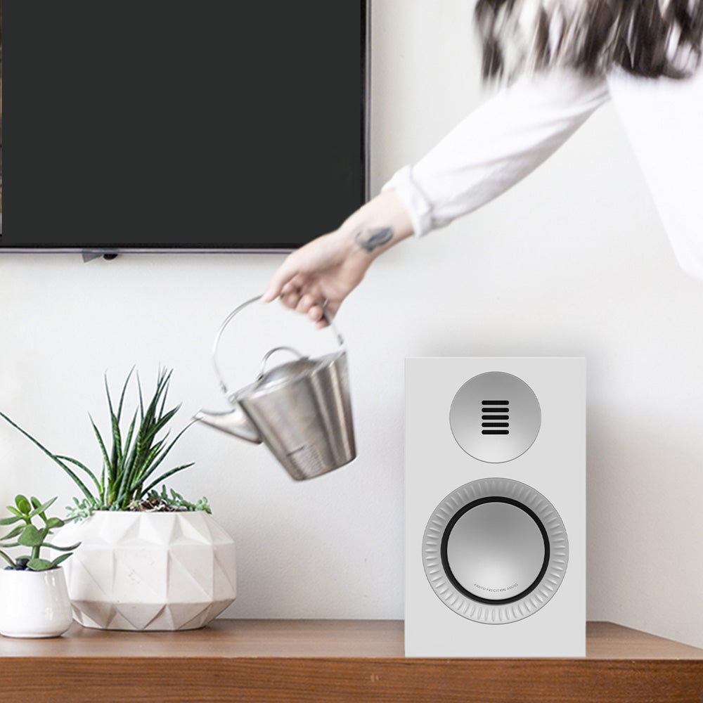 Kanto TUK (2nd Gen) 260 W Premium Powered Speaker System with Bluetooth 5.4, Dual RCA and USB-C Inputs - Matte White w/ Aluminum
