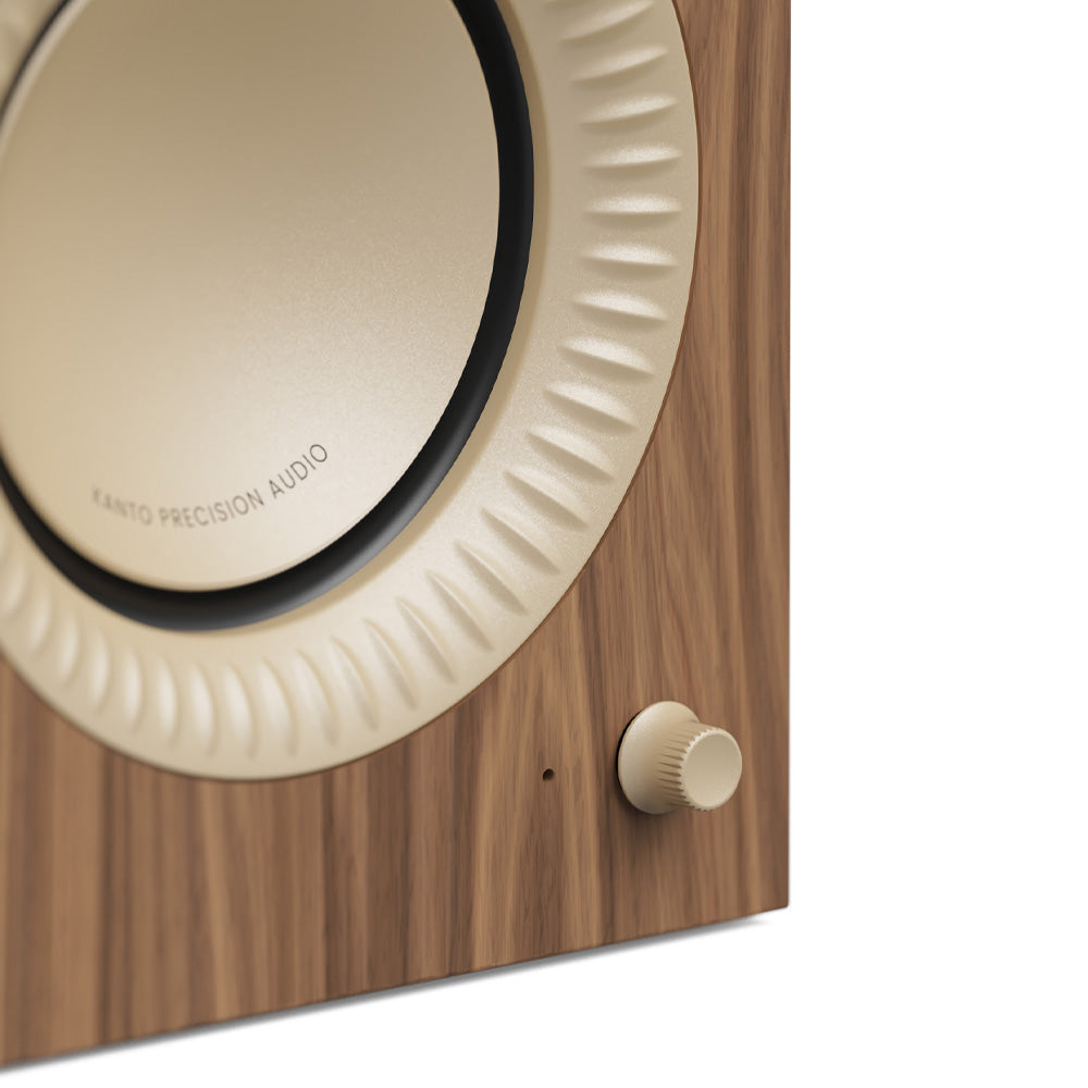 Kanto TUK (2nd Gen) Grand Passive Speaker System with Air Motion Transformer (AMT) Tweeter and 6" Aluminum Concave Woofer, Matte Walnut w/ Rose Gold