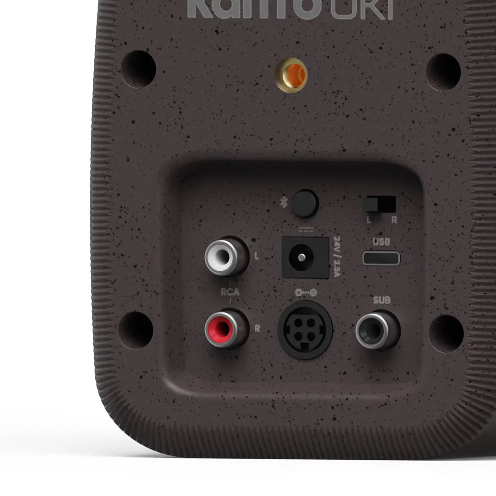 Kanto UKI 100W Desktop Speakers with Bluetooth, USB-C, Headphone out, Pumice (Speckled Brown), Pair Kanto