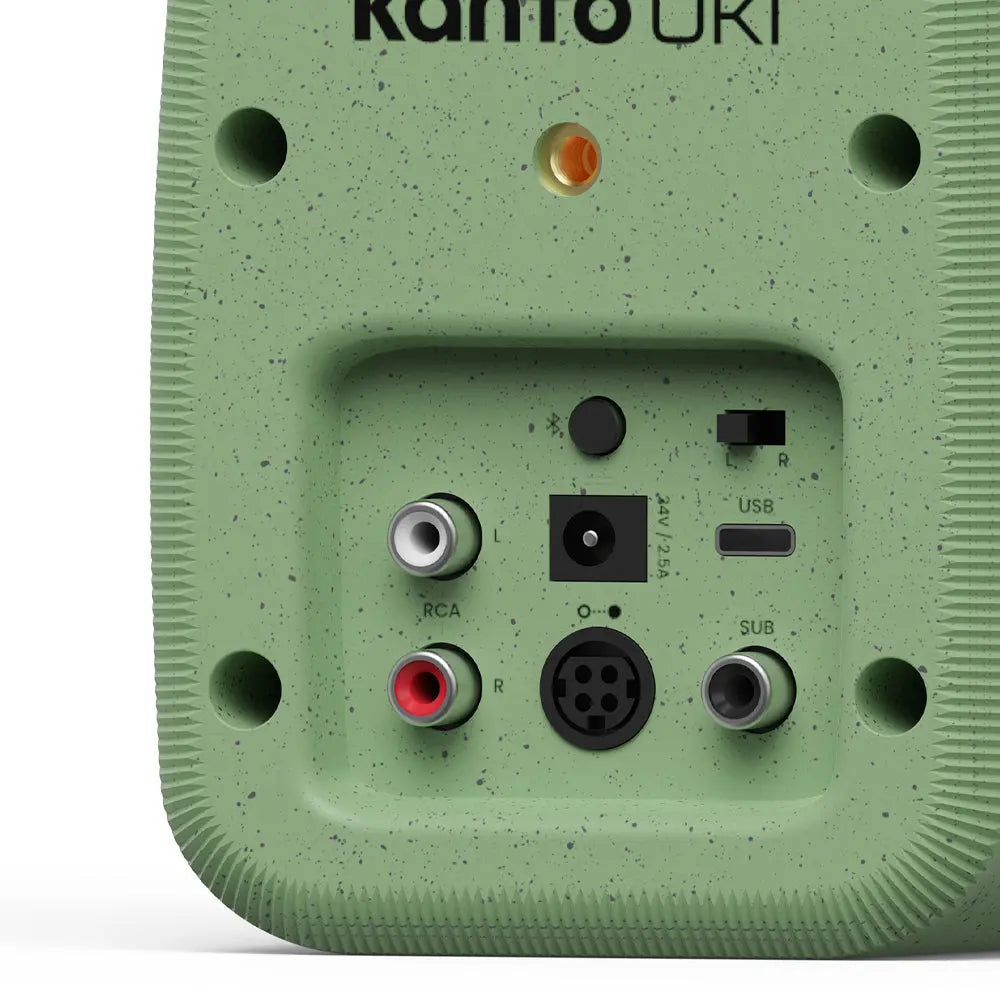 Kanto UKI 100W Desktop Speakers with Bluetooth, USB-C, Headphone out, Sage (Matte Green), Pair Kanto