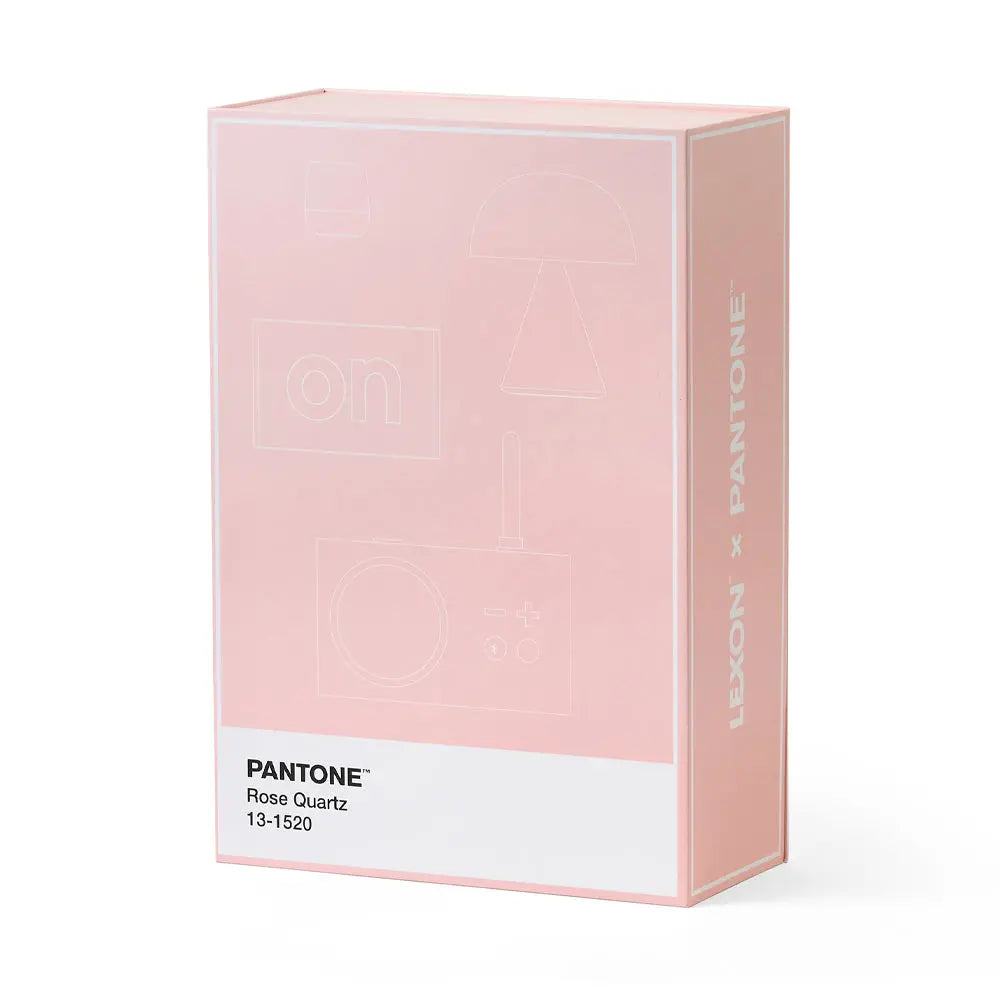 Lexon GIFT Set PANTONE - Includes Mino+ Mini Speaker, Flip Classic Clock, Mina M Lamp, Thykho 3  Speaker - Rose Pink Lexon
