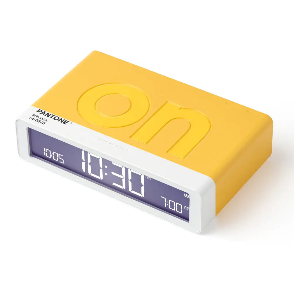 Lexon GIFT Set PANTONE - Includes Mino+ Mini Speaker, Flip Classic Clock, Mina M Lamp, Thykho 3  Speaker - Yellow Lexon