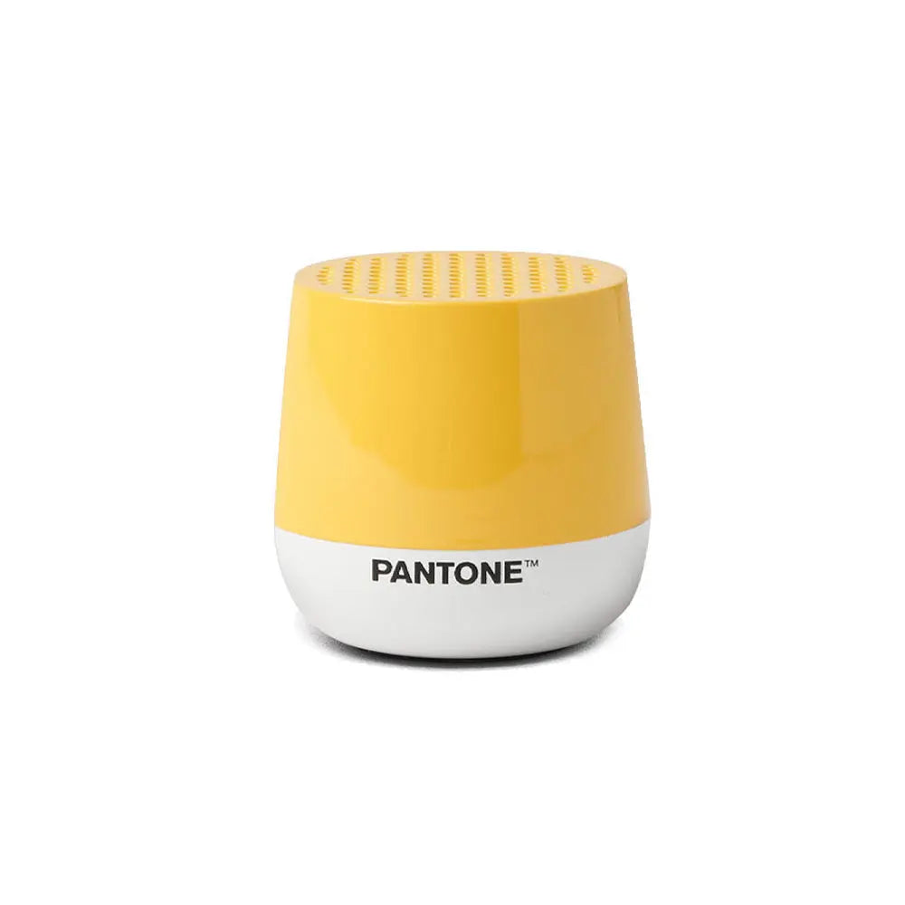 Lexon GIFT Set PANTONE - Includes Mino+ Mini Speaker, Flip Classic Clock, Mina M Lamp, Thykho 3  Speaker - Yellow Lexon
