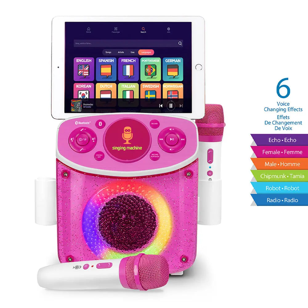 Singing Machine Mini Sparkle Bluetooth Karaoke Speaker - Pink - Koala Audio