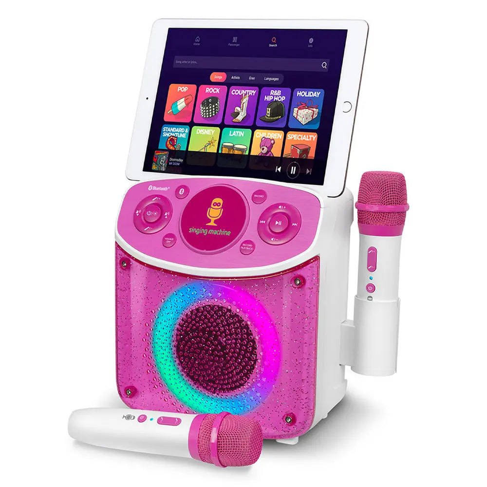 Singing Machine Mini Sparkle Bluetooth Karaoke Speaker - Pink - Koala Audio