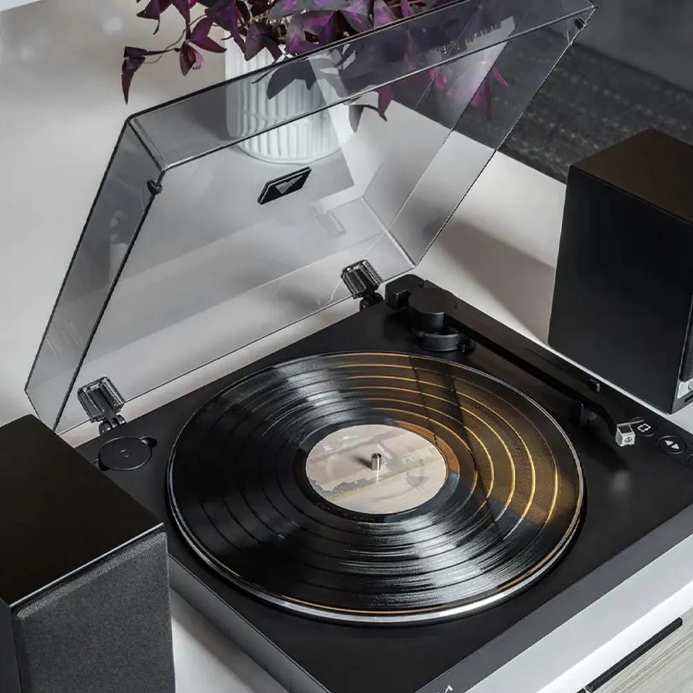 Victrola Automatic Turntable + Victrola Tempo Bookshelf Speakers Bundle - Black Victrola