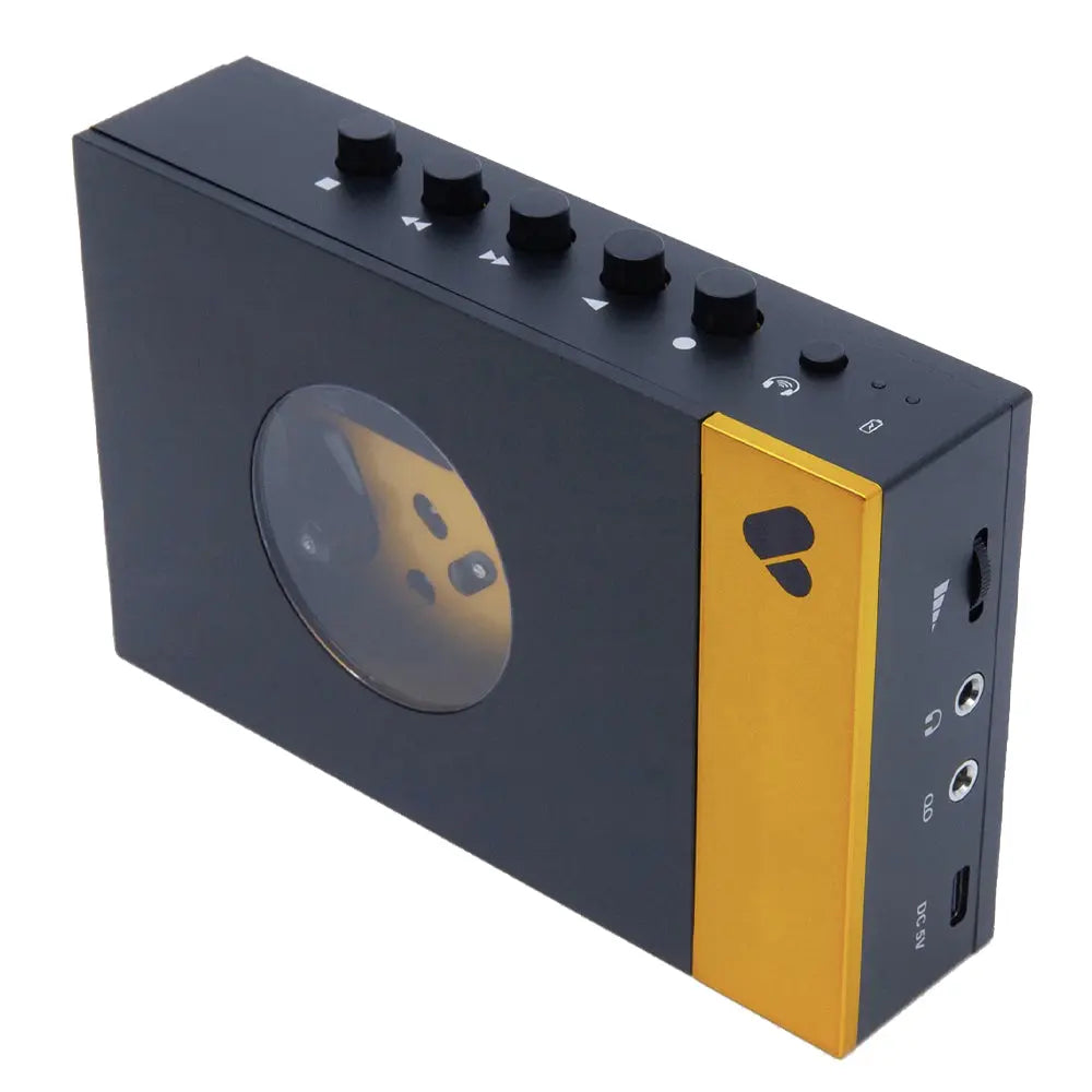 We Are Rewind Portable Cassette Player & Recorder - Amy, Black & Yellow We Are Rewind