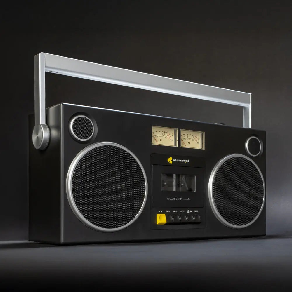 We Are Rewind Getto Blaster Cassette Player & Recorder - Curtis, Black We Are Rewind