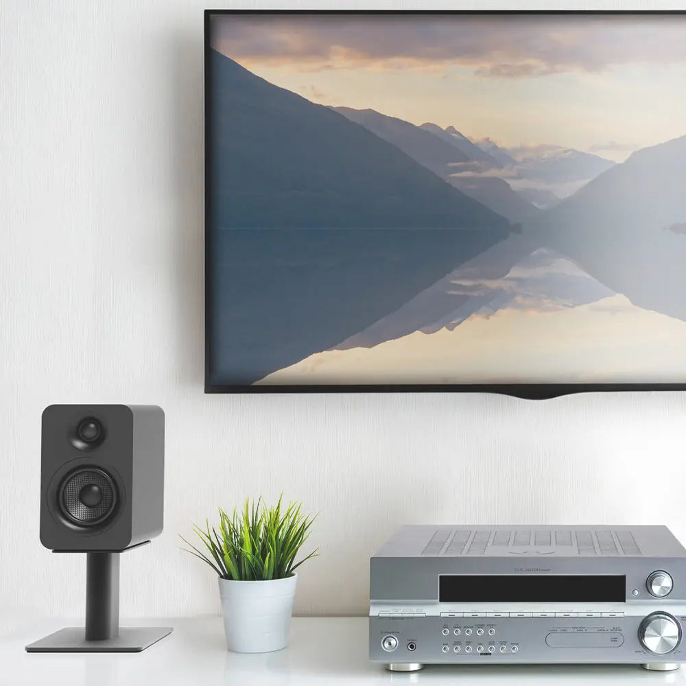 Kanto YU Passive 4" Speakers with 1" Silk Dome Tweeter and 4" Kevlar Woofer - Black, Pair Kanto