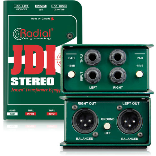 Radial JDI-STEREO - Passive 2-channel direct box with Jensen transformer