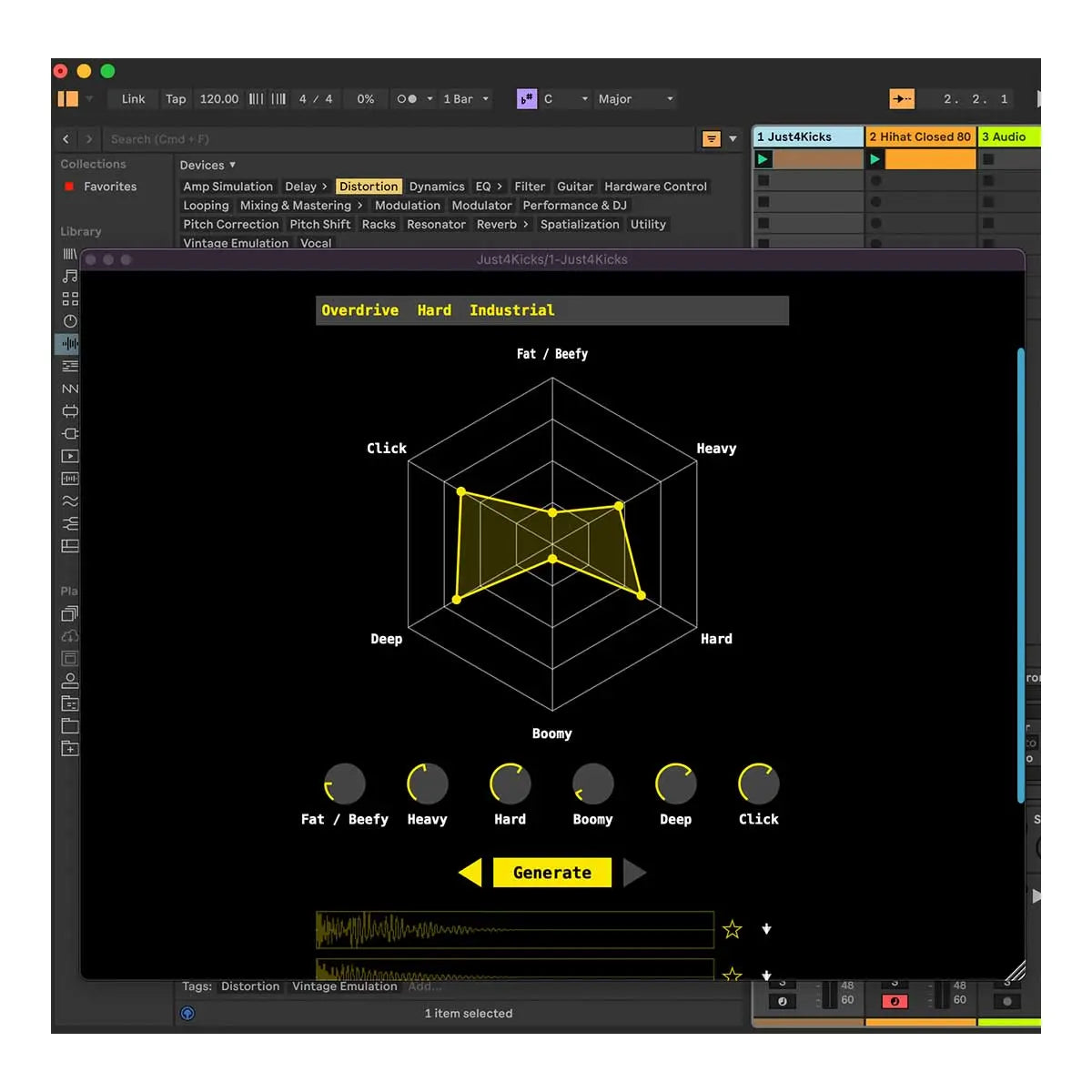 Just 4 Kicks Kick Drum Generator Plug-In (Digital Download) Just 4 Noise