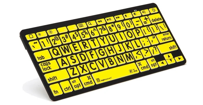 Logickeyboard LargePrint Black on Yellow – Mac Bluetooth Mini Keyboard – US