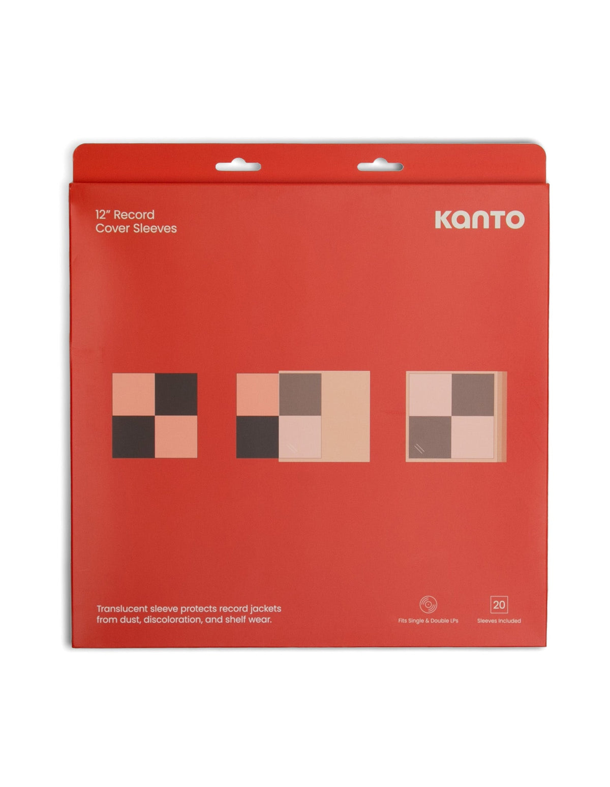 Kanto TT-CS20 Translucent Outer Cover Sleeves for 12" Vinyl Records — 20 Pack