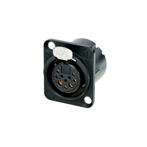 Neutrik NC10FD-LX-B 10-Pin Female XLR D-Chassis Connector, DLX-Series (Pack of 20)
