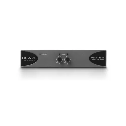 Blaze by Sonance PowerZone 252. 250W 2-channel power amplifier. 1RU half-rack. Blaze by Sonance