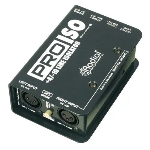 Radial Pro-ISO Passive stereo +4dB balanced to -10dB converter with RCA