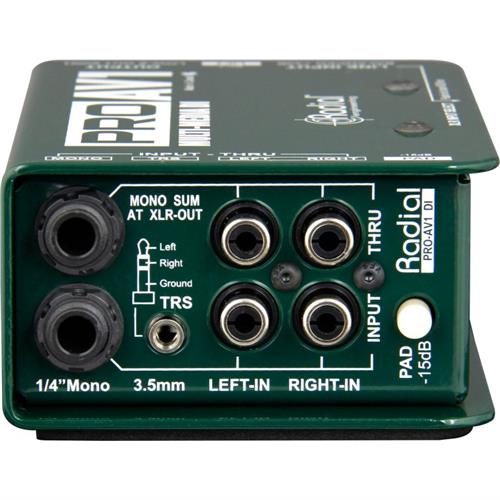 Radial Engineering PROAV1 Passive 1 channel multimedia DI with RCA, 3.5mm, XLR, 1/4&quot; connectors