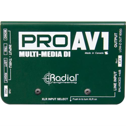 Radial PROAV1 Passive 1 channel multimedia DI with RCA, 3.5mm, XLR, 1/4&quot; connectors