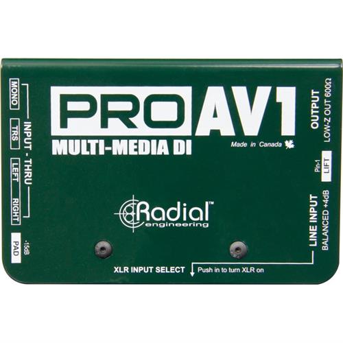 Radial PROAV1 Passive 1 channel multimedia DI with RCA, 3.5mm, XLR, 1/4" connectors