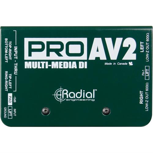 Radial PROAV2 Passive stereo multimedia DI with RCA, 3.5mm, XLR, 1/4&quot; connectors