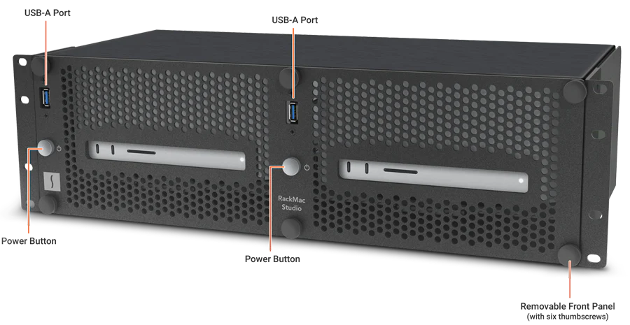 Sonnet RackMac Studio Pro 3U Rackmount Enclosure for Two Mac Studios