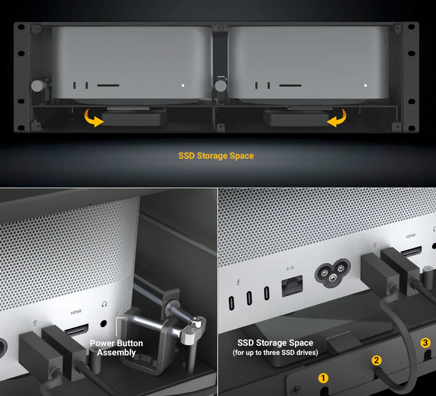 Sonnet RackMac Studio Pro 3U Rackmount Enclosure for Two Mac Studios