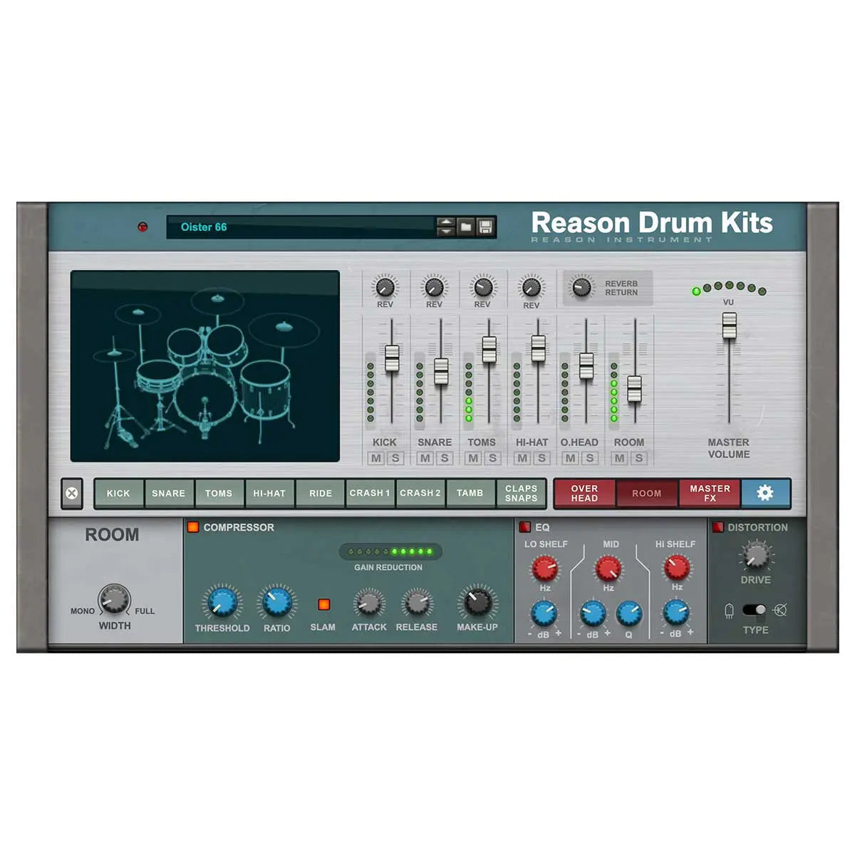 Reason Drum Kits Acoustic Drum Session Rack Extension