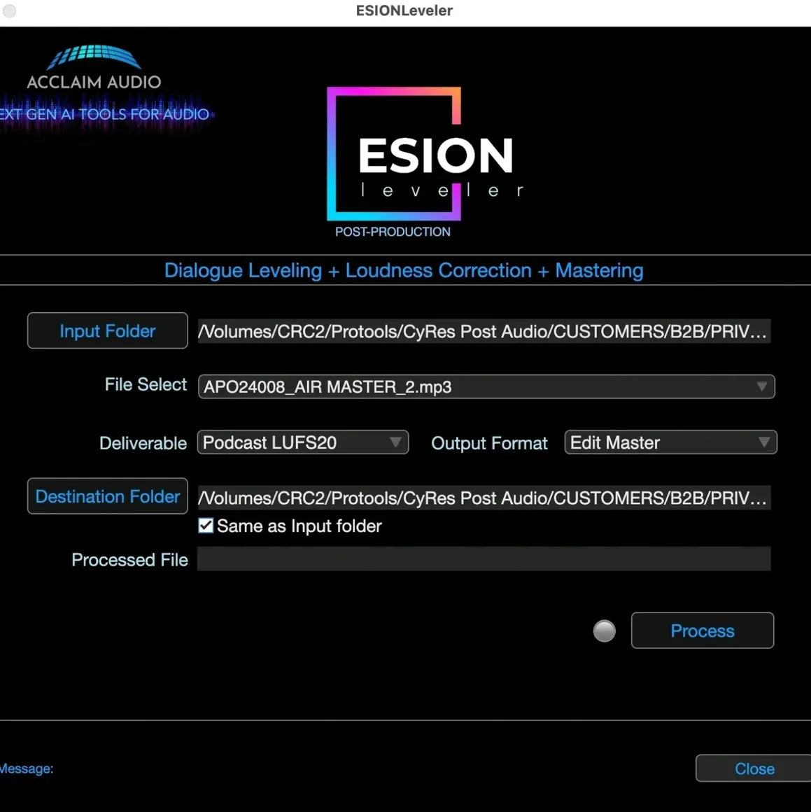Acclaim Audio ESION leveler (Annual Subscription)