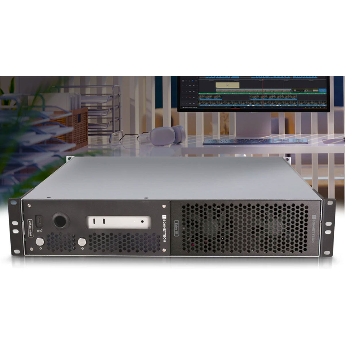 Sonnet xMac mini (2024+) 2U Rackmount System with Echo III Module