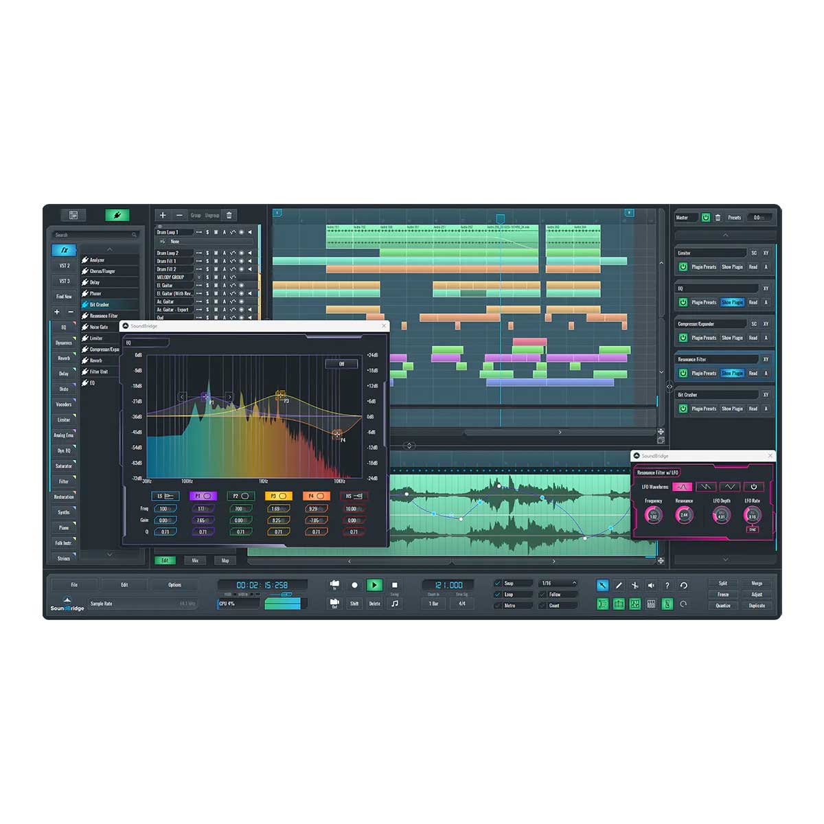 SoundBridge: DAW Digital Audio Workstation Software - Perpetual (Serial Nr + Download)