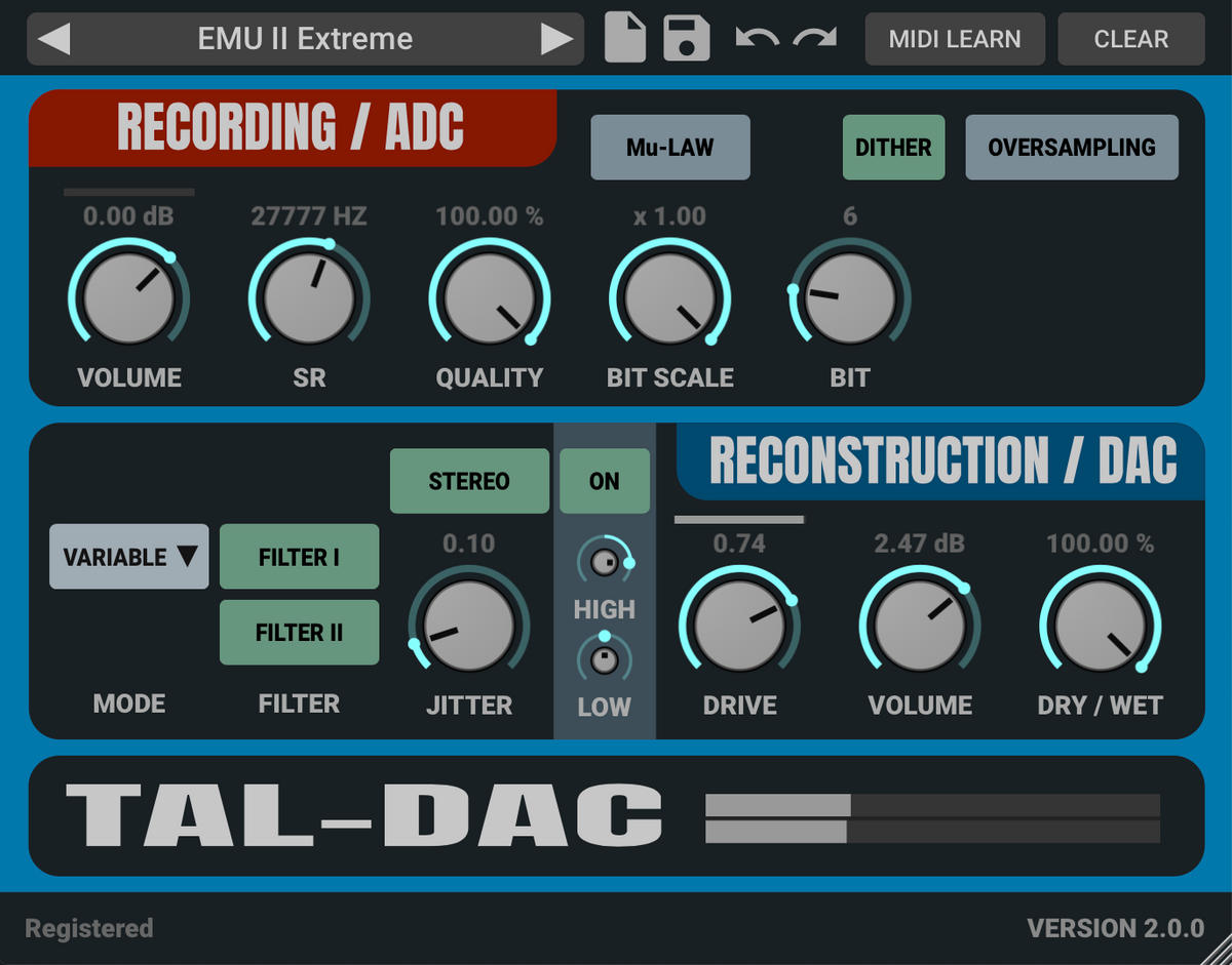TAL DAC Bit Crusher — TAL