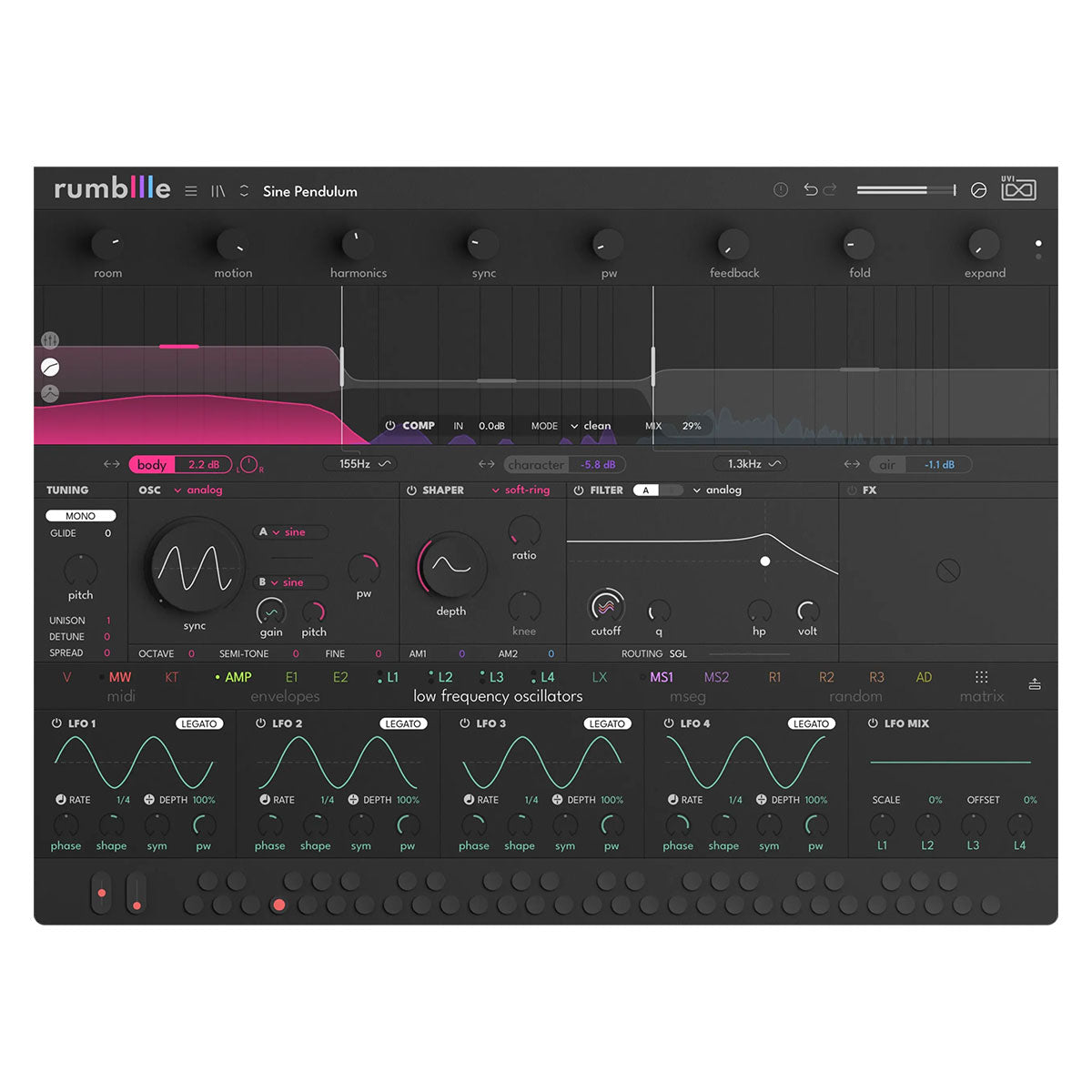 UVI Rumble Multiband Bass Synthesizer Plug-In