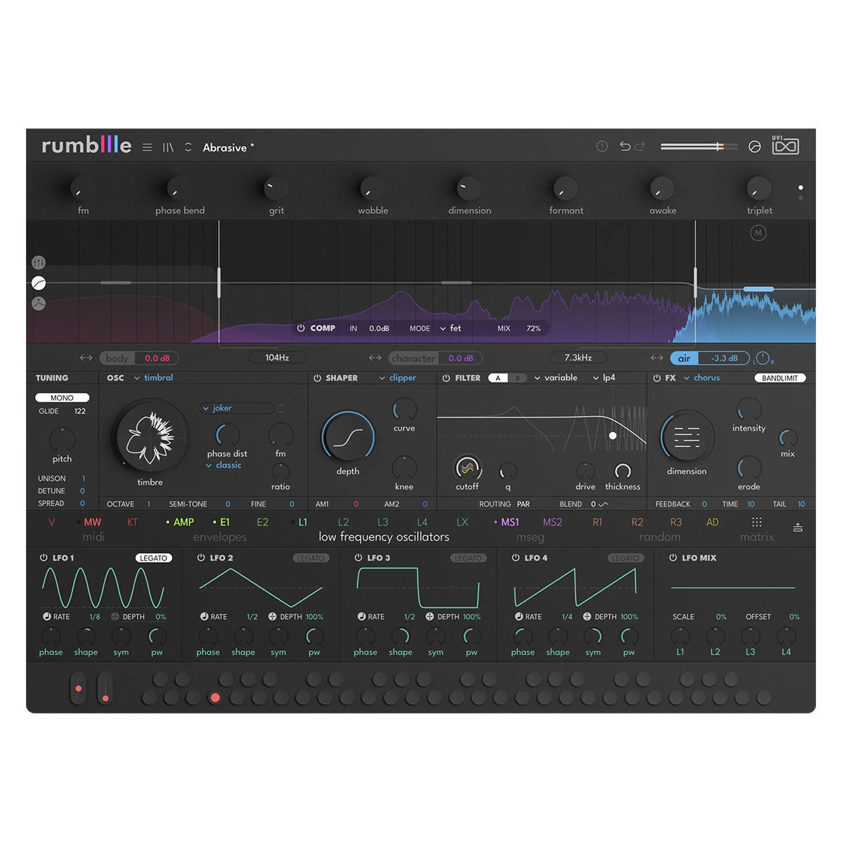 UVI Rumble Multiband Bass Synthesizer Plug-In (Digital Download)