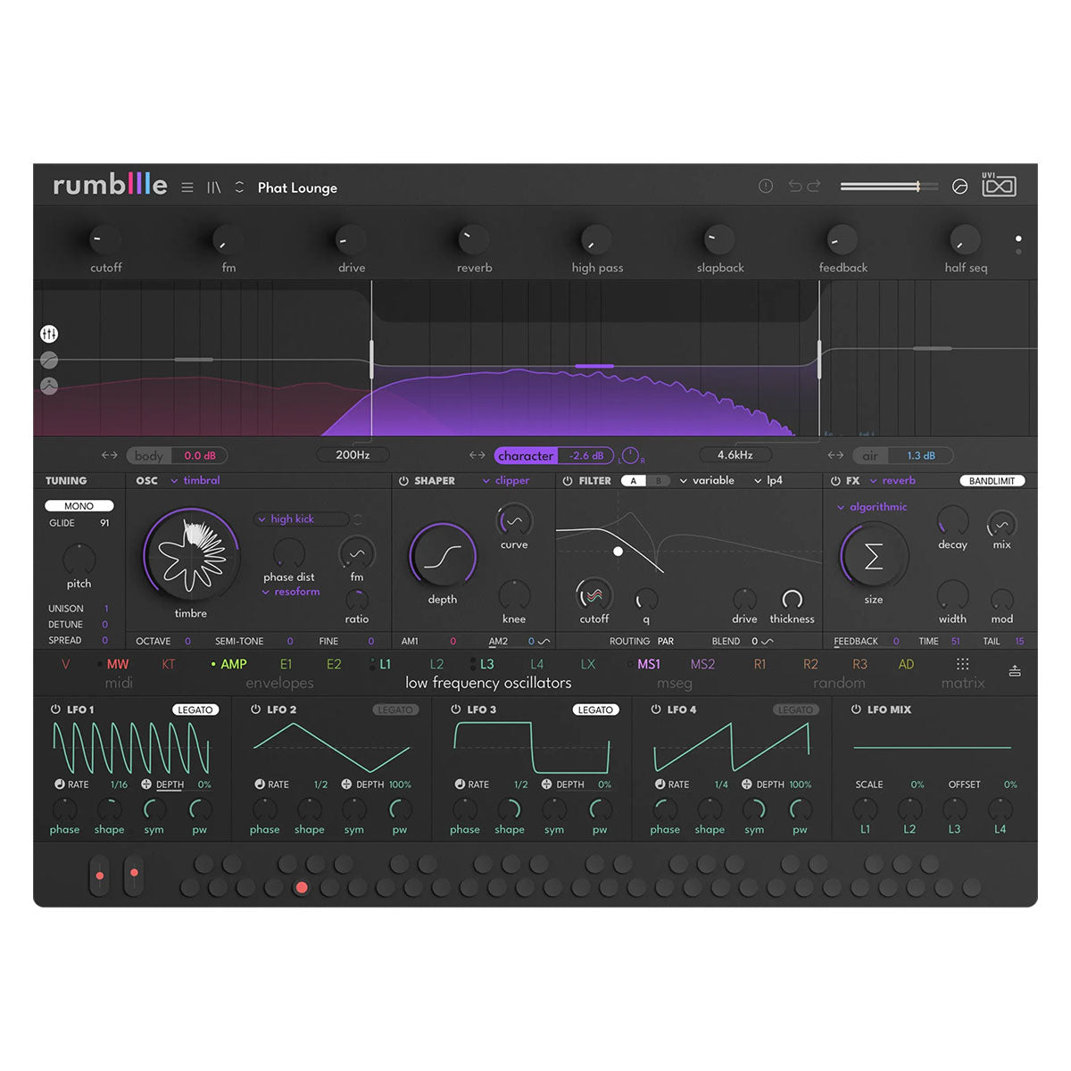 UVI Rumble Multiband Bass Synthesizer Plug-In (Digital Download)