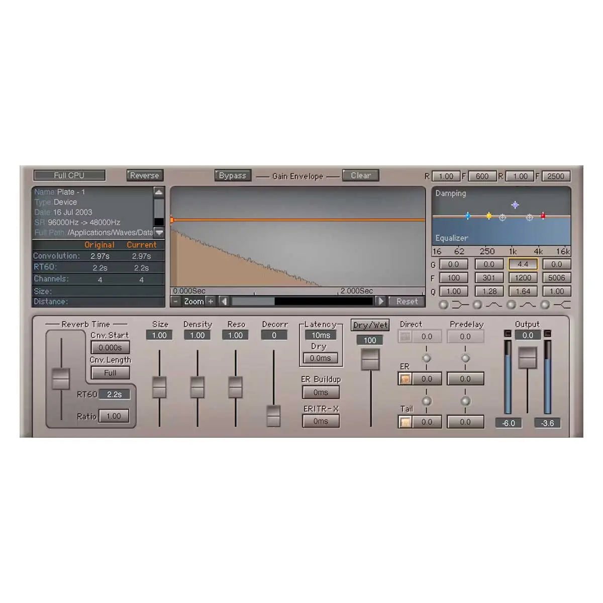 Waves IR1 Convolution Reverb (Digital Download) Waves
