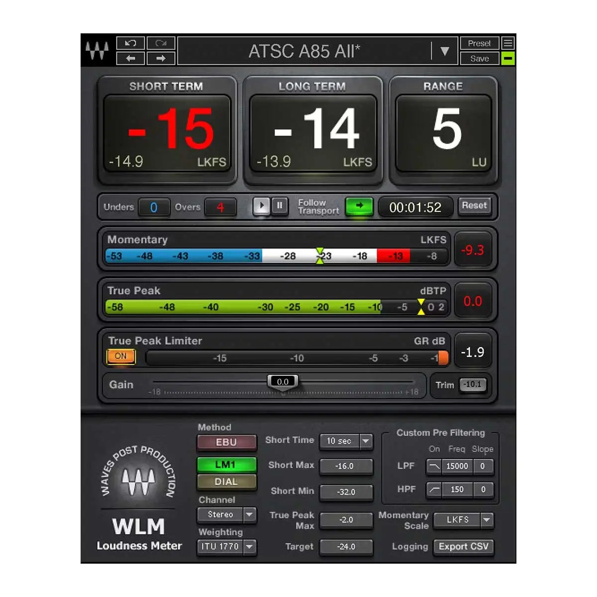Waves WLM Plus Loudness Meter (Download) Waves