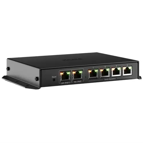 Xilica SONIA Amplifier Dante enabled,RJ45 mic in . 4 X 15W 4-Ch 4 ohms. PoE++ Xilica